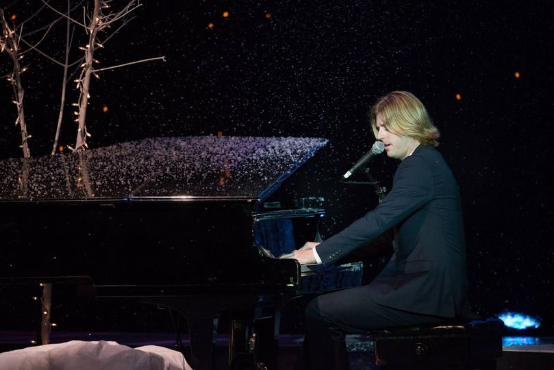 Pianist performing on stage at the All-American Inaugural Ball
