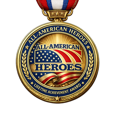 All-American Heroes Lifetime Achievement Award medal