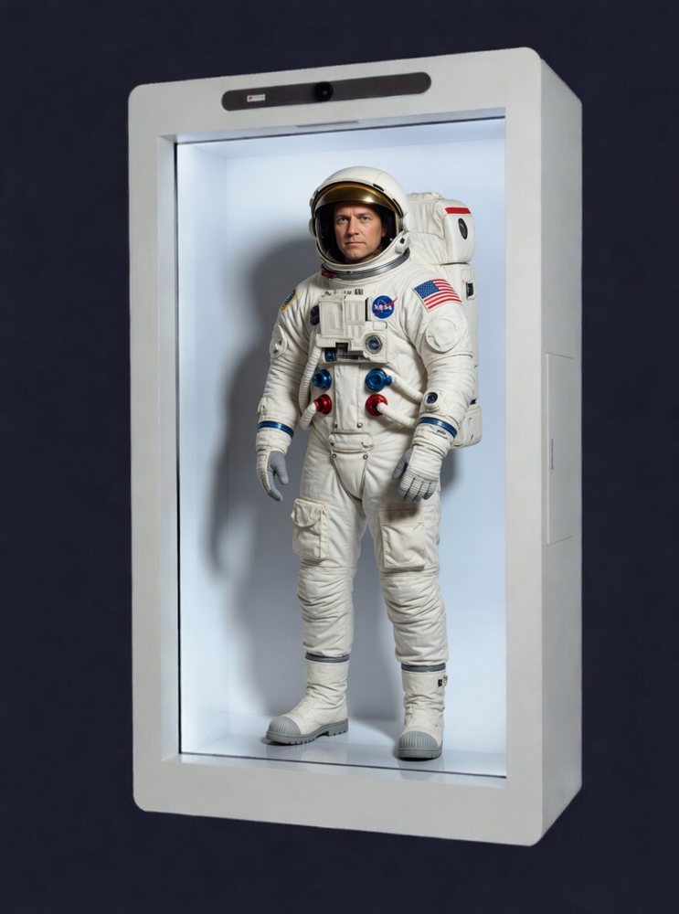 Hologram-style display of American Astronaut