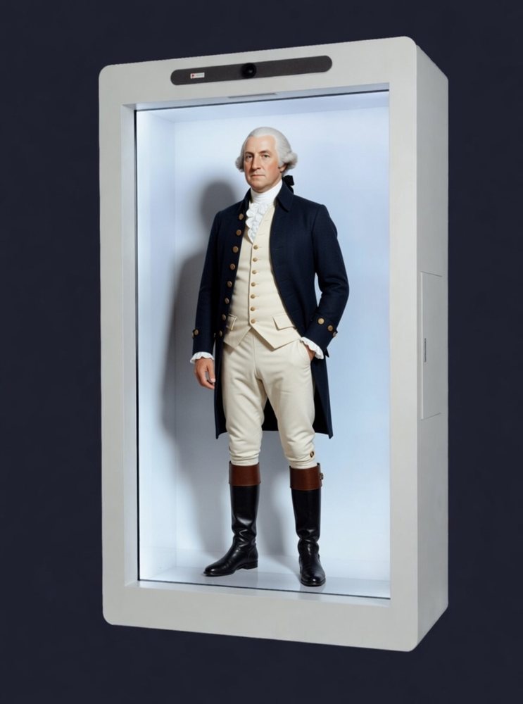 Hologram-style display of George Washington